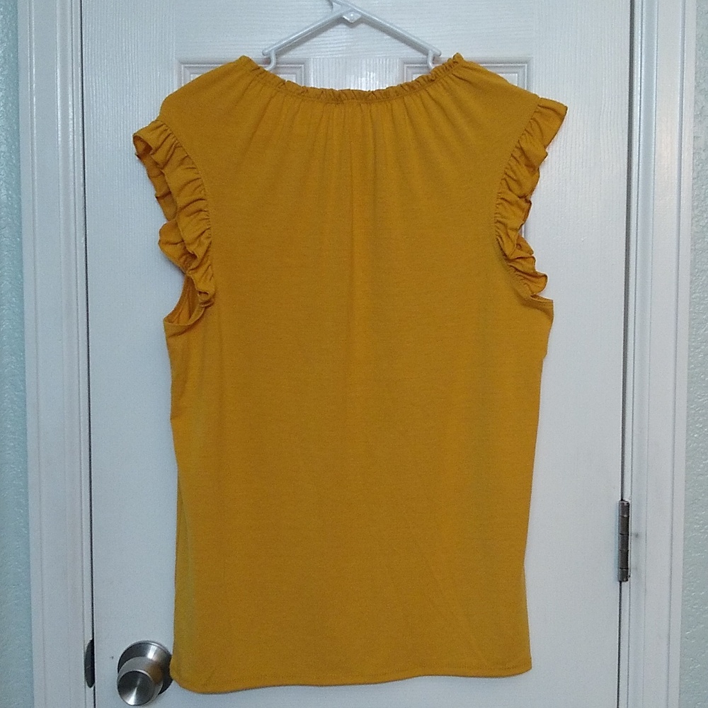 Mustard Ruffled Tank - Picture 3 of 3